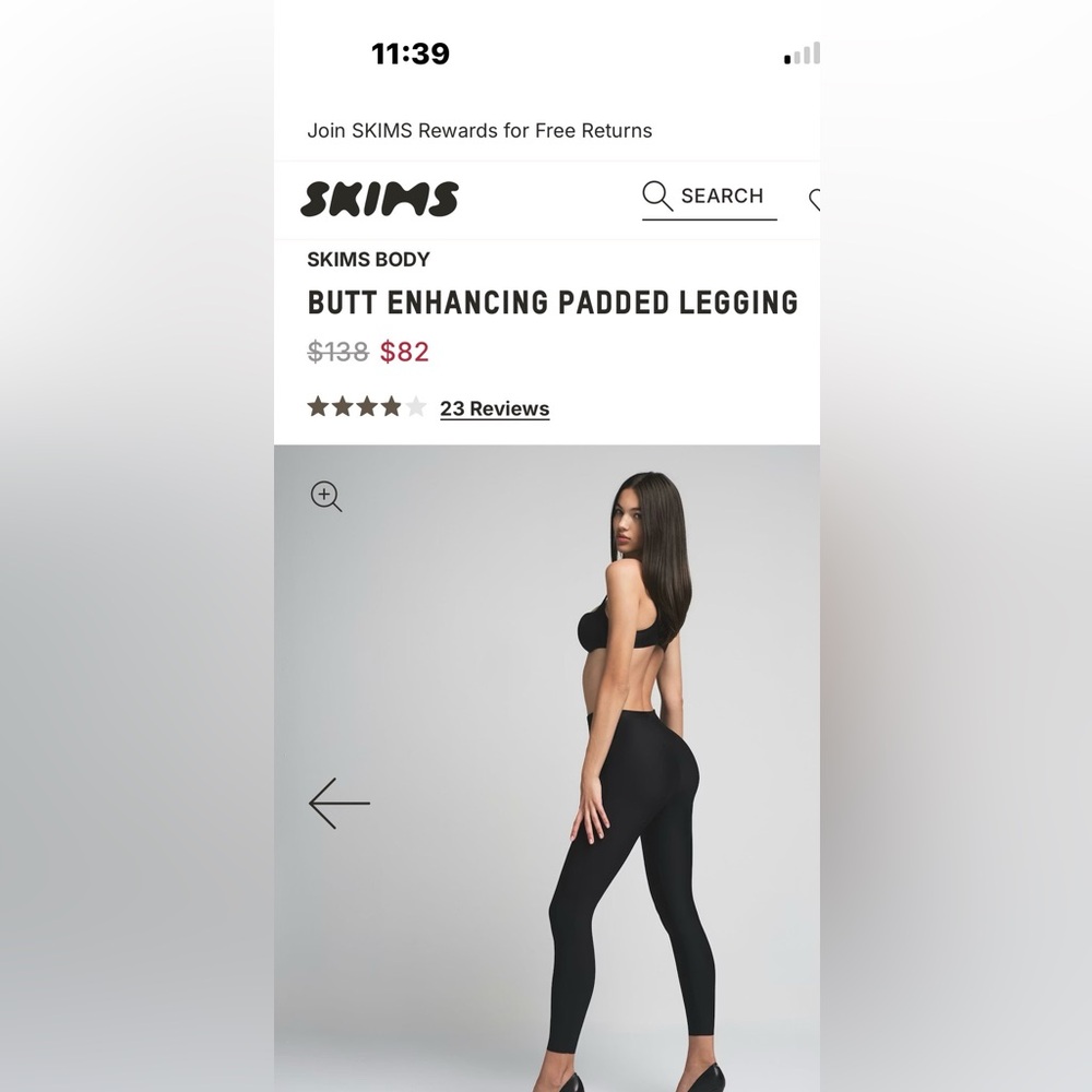 SKIMS Black Padded Leggings